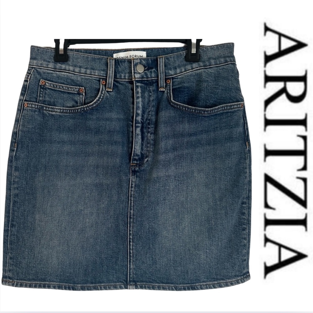 Aritzia Denim Forum The Pin-up Blue Denim Jean Skirt
